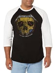 Metallica Men's Now That We're Dead Raglan Baseball Jersey T-Shirt, Black/White, Medium