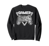 Zebra Print Gamer Video Game Controller Boys Girls Kids Sweatshirt