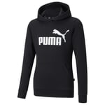 Ess Logo Hoodie Fl G PUMA Black, størrelse 110 cm