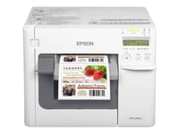 Epson TM C3500 - Imprimante d'étiquettes - couleur - jet d'encre - 112 mm (largeur) - 720 x 360 ppp - jusqu'à 103 mm/sec - LAN, hôte USB - outil de coupe