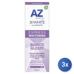 3x Az Dentifrice 3D Blanc 50 Ml. Blanc Glossy