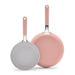 GreenLife Dream 8" and 10" Frying Pan Skillet Set, PFAS-Free, PFOA-Free, Dishwasher Safe, Oven Safe, Stay-Cool Handle, Dusty Rose