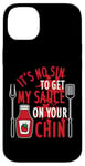 Coque pour iPhone 14 Plus Barbecue humoristique It's No Sin To Get My Sauce On Your Chin