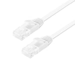 NÖRDIC CAT6 U / UTP Flat Network Cable 30cm 250MHz Båndbredde og 10Gbps Transmisjon Rate White