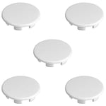 5x CACHE ROND A CLIPSER PLASTIQUE BLANC BOUCHON PROTECTION TROU MEUBLE MUR CLOISON (Ø12.7mm (1/2"))