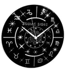 Instant Karma Clocks Horloge Murale en Vinyle Instant Karma Idée Cadeau Hand Made-Oroscopo AFFINITÉ Astrologie Signes Zodiaques, Vintage, Silencieux