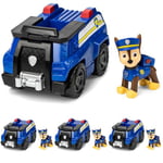 Paw Patrol, Chase’s Patrol Cruiser Vehicle with Collectible Figure, for Kids Aged 3 Years and Over (Pack of 4)