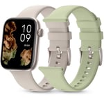 SPC Smartee Duo 2 – Smartwatch Montre Intelligente avec Bracelet Interchangeable, écran AMOLED 1,78”, Grande Batterie 7 Jours, +100 Sports, IP68, appels Bluetooth, Android et iOS – Couleur Beige/Vert