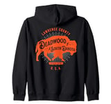 Deadwood South Dakota USA Bison Design Souvenir Zip Hoodie