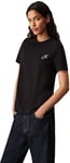 Calvin Klein T-Shirt Manches Courtes Femme Embroidered Regular Fit Tee Col Ras-du-Cou, Noir (Ck Black), M