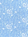 Rose & Hubble Flower Garden Cotton Poplin Fabric, White/Blue