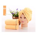 Serviette à cheveux turban en microfibre super absorbante, ORANGE