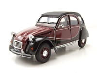 Citroen 2CV 6 Charleston Canard 1982 Rouge Noir Maquette de Voiture 1:24 Welly