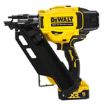 Dewalt Cloueuse sans fil 18 V (90 mm) DCN930P2 (pour clous à tête D courantes en papier et filaire, angle du chargeur 30°-34°, 2 batteries Li-ion 18 V/5 Ah et chargeur, mallette de transport)