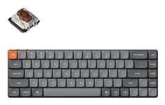 Keychron K7m-H3, 65%, Trådlös, Usb + Rf Wireless + Bluetooth, Mekaniska Tangentbrytare, Rgb Led, Grå