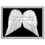 An Angel The House Guard Home Wings Quote Motivation Typography A4 Artwork Framed Wall Art Print