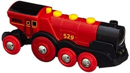 Brio - 33592 - Jeu De Construction - Locomotive Puissante ÀPiles - Rouge