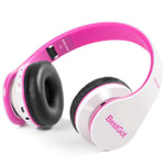 Kids Bluetooth Headphones BestGot BT6002 Bluetooth Wireless Kids Children Headphones for Kids Boys Girls Foldable headset for Mobile Phone TV PC Laptop (White/Pink)