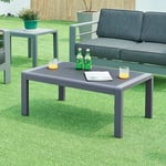 Casa.pro - Table basse de jardin Avise verre trempé 100 x 60 x 40 cm anthracite