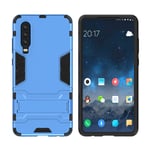 Mipcase Rugged Protective Back Cover for Huawei P30, Multifunctional Trible Layer Phone Case Slim Cover Rigid PC Shell + soft Rubber TPU Bumper + Elastic Air Bag with Invisible Support (Blue)