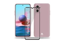 Ibroz Coque silicone rose + Verre trempé 9H pour Xiaomi Redmi Note 10