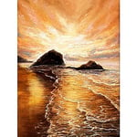 Golden Sunrise Painting Art Print Canvas Premium Wall Decor Poster