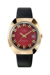 Q Timex Mens 1972 Reissue Watch | Leather Strap | Red Dial | TW2V25400