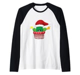 FUNNY CHRISTMAS TSHIRT. CHRISTMAS CACTUS. BELL STAR AND HAT Raglan Baseball Tee