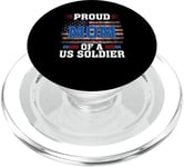 Veteran American USA Flag Patriot Proud Mom Of A US Soldier PopSockets PopGrip pour MagSafe