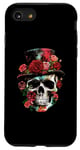 Coque pour iPhone SE (2020) / 7 / 8 Costume d'Halloween crâne rose squelette fille crâne fleur rose costume