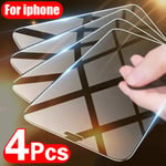 4Pcs Härdat Glas För Iphone 11 12 13 14 15 Pro Xr Xs Max Skärmskydd På För Iphone 12 13. Mini 7 8 6 Plus Se Glas 13Promax 14plus Tempered Glass