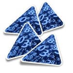 4x Triangle Stickers - Blue Number Art Maths Physics #12331