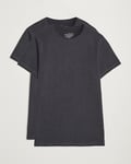 Bread & Boxers 2-Pack Crew Neck T-Shirt Dark Grey Melange