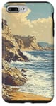 iPhone 7 Plus/8 Plus Rocky Coastline With Waves Vintage Landscape Graphic Case