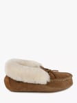 Just Sheepskin Francesca Sheepskin Moccasin Slippers, Chestnut