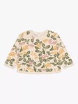 Petit Bateau Baby Leaf Print Jumper, Avalanche/Multi