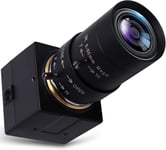 Objectif zoom 5-50mm Caméra USB 1080P avec capteur IMX323,Caméra HD H.264 avec 0.01lux Ultra Low Light Mini Webcam pour conditions de faible luminosité,Caméra PC pour Windows Linux Mac Android(Q890)