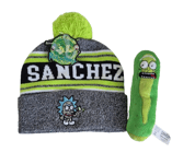 Rick and Morty Sanchez Pom Beanie Hat And Pickle Rick Soft Toy Set Bioworld/Jinx