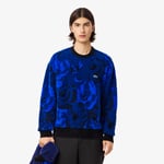 Lacoste Pull relaxed fit jacquard col rond Taille XL Bleu/bleu Marine/bleu