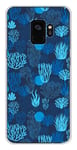 Coque en silicone imprimée compatible Samsung Galaxy S9 Corail bleu