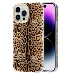 IMD-mönstrad PC+TPU-telefonfodral med elektropläterad linsram till iPhone 14 Pro Y3 Leopard