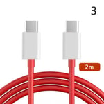 Bärbar Original Oneplus 8tpro Warp Charge Type-C Dash-kabel 2M