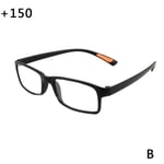 Styrka Glasögon Läsare Unisex Unbreakable Reading ~hot blackB 150