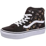 Vans Filmore Hi Platform Sneaker, Garden Floral Black/White, 1 UK Child