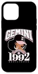 Coque pour iPhone 12 mini Gemini 1992 Perle Anniversaire Afro Zodiaque Reine