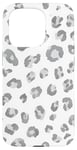 Coque pour iPhone 15 Pro Imprimé léopard blanc gris guépard mignon tendance