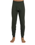 LAPASA Pantalon Thermique Homme Laine Mérinos 100% Naturelle Bas sous-Vêtement Sport Automne-Hiver M68 Vert (Très Chaud) M