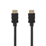 NEDIS High Speed ​​Câble HDMI ™ avec Ethernet | Fiche HDMI™ | Connecteur HDMI™ | 4K @ 30Hz | ARC | 10,2 Gbps | 7,50 m | Rond | PVC | Noir | Label