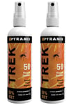 2 x Pyramid Trek 50 100ml Insect/ Mosquito Repellent Deet Spray Malaria Zika