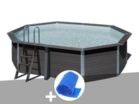 Kit piscine composite Gré Avant-Garde ovale 5,24 x 3,86 x 1,24 m + Bâche à bulles